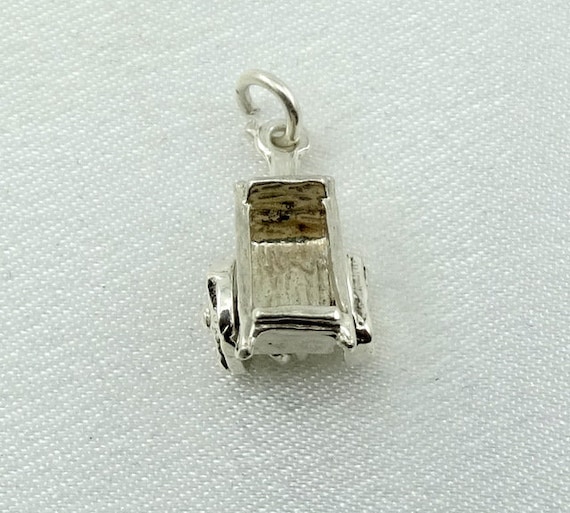 Hand Cart Vintage Sterling Silver Charm FREE SHIP… - image 1
