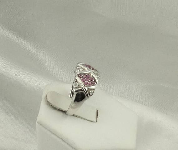 Dainty Rubies and Diamonds Set in a 14K White Gol… - image 4