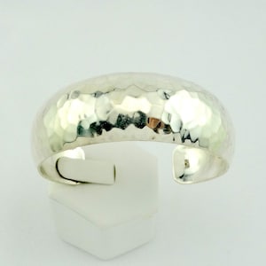Wide Hand Hammered Solid Sterling Silver Cuff Bracelet FREE SHIPPING! #HAMMERED-CF9