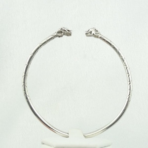 Unique Vintage Fierce Dogs Bangle Bracelet In Sterling Silver FREE SHIPPING! #DOGS-BB2