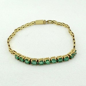 Gorgeous 14K Yellow Gold and Emerald Bracelet FREE SHIPPING! #EMER-LB1