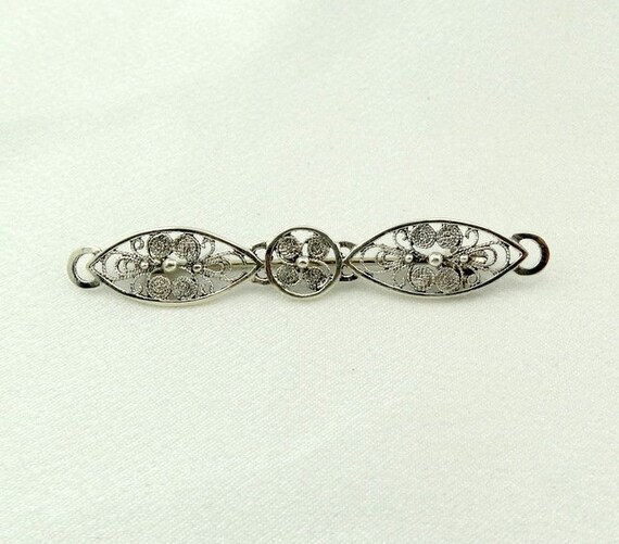 Lovely Delicate Hand Made Sterling Silver Floral … - image 1