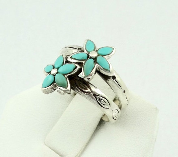 Lovely Vintage Sterling Silver and Turquoise Flow… - image 2