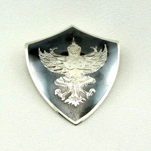 1930&#39;s Siam Antique Enamel and Sterling Silver Brooch Thai Shield FREE SHIPPING! #SHIELD-BR7