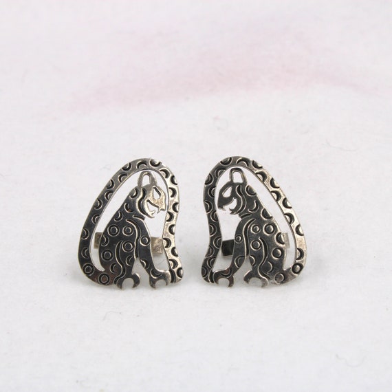 Unique Leopard Solid Sterling Silver Vintage Cuff… - image 1