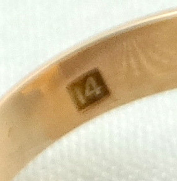 Rare 1800's Antique 14K Yellow Gold Ring With A B… - image 7