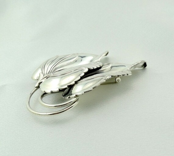 Large Vintage Danecraft Leaf Pattern Sterling Sil… - image 3