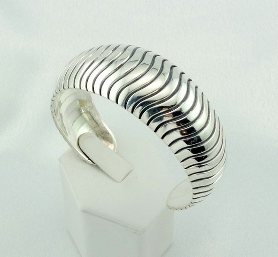 Substantial Snake Belly Pattern Solid Sterling Si… - image 2