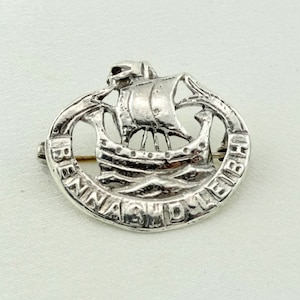 Unique "Goodbye to You "Bennachd Leib" Scottish Ship A.H. Darby & Son 1946 Hallmarked Sterling Silver Brooch FREE SHIPPING! #GAELIC-BR5