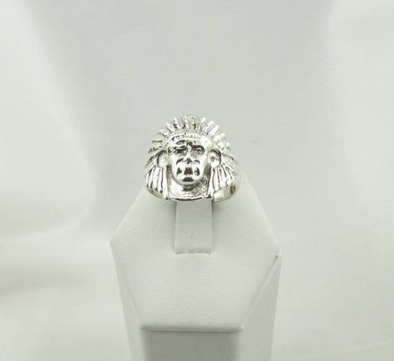 Solid Sterling Silver Vintage Native American Chie