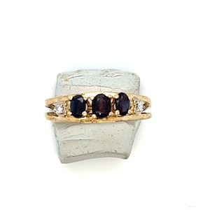Rare!! Natural Alexandrites And Diamonds In A 14K Yellow Gold Vintage Ring Size 6 1/2 FREE SHIPPING! #ALEX-GR9