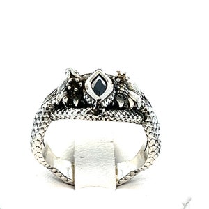 Snakes Alive!!  King and Queen Crowned Snakes Vintage Sterling Silver Entwined Snake Ring Size 11 1/2 FREE SHIPPING! #SNAKE-SR2