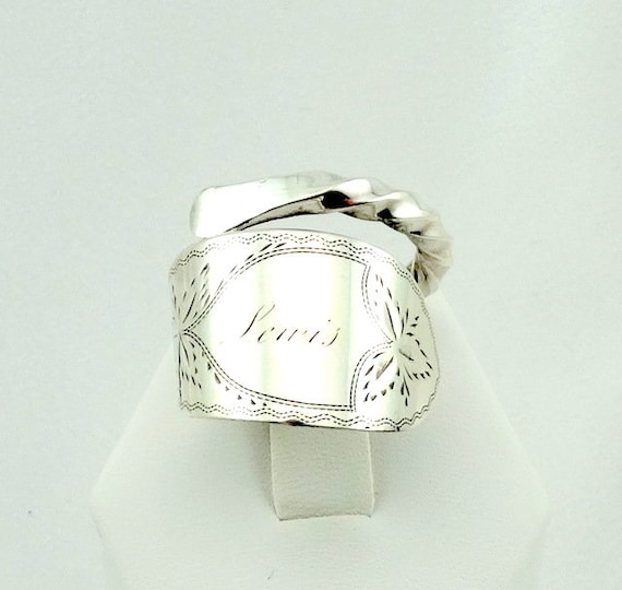 Hand Engraved 'LEWIS' Real Vintage Sterling Silver