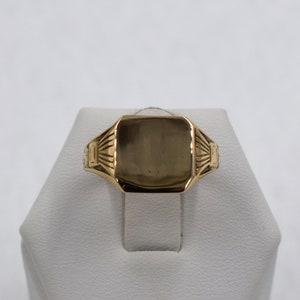 Vintage Art Deco 10K Gold Signet Ring Size 8 3/4 FREE SHIPPING! #SQSIG-GR10
