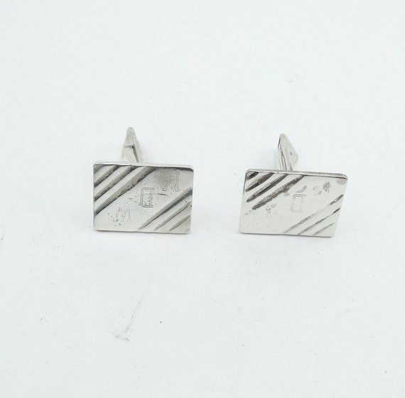 Vintage Sterling Silver Avedon Cufflinks With "MD… - image 1