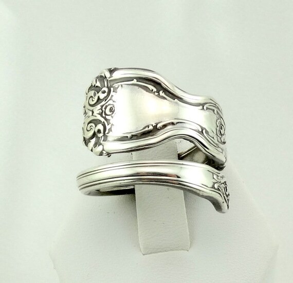 #WALLACE-SR2 Largl Vintage Hand Made Wallace Sterling Silver Adjustable Size Spoon Ring FREE SHIPPING