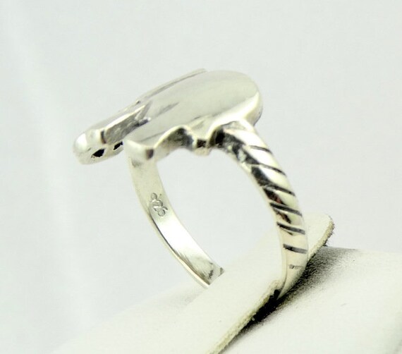 Unique Elephant Solid Sterling Silver Vintage Rin… - image 5