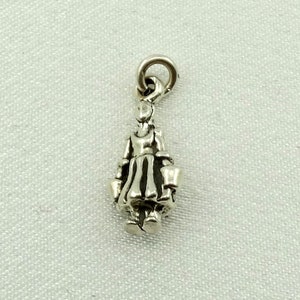 Farm Girl with Milk Pails Vintage Sterling Silver Charm FREE SHIPPING!   #MILK-CM22