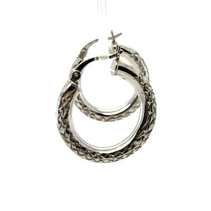 Vintage Sterling Silver Latch Back Hoops With Hand Engraved Texture FREE SHIPPING! #TXTR-ERG14