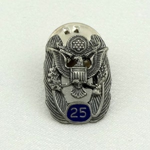 Vintage 25 anni veterano sterling argento risvolto pin SPEDIZIONE GRATUITA!  #25YEARS-BR3