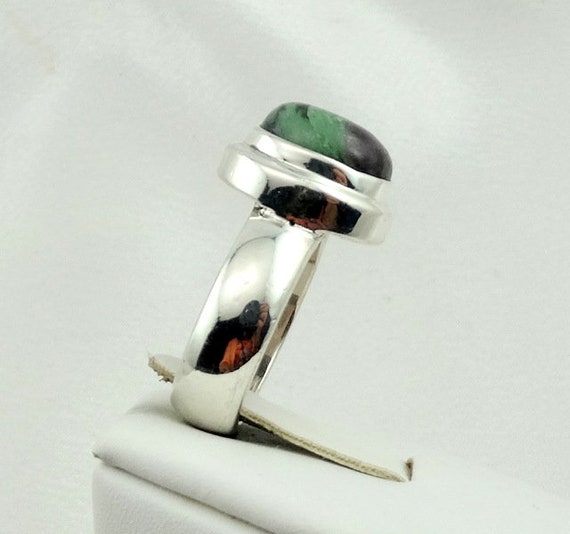 Lovely Simple Ruby And Zoisite Cabochon Bezel Set… - image 4