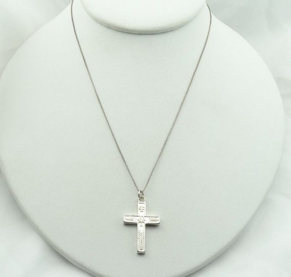 Reversible Solid Sterling Silver Vintage Cross On… - image 3