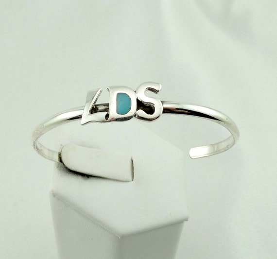 Youth Size Hand Made Sterling Silver and Turquois… - image 1