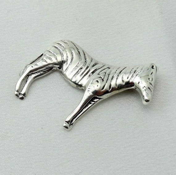 Lovely Zebra Sterling Silver Brooch FREE SHIPPING… - image 2