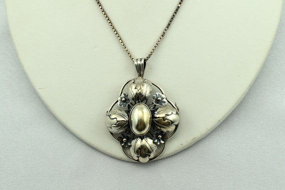 Beautiful Leafy Floral Matching Sterling Silver R… - image 3