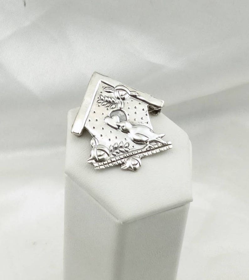 #BIRDLOVE-BR1 Unique Sterling Silver Bird Lovers BroochPin FREE SHIPPING