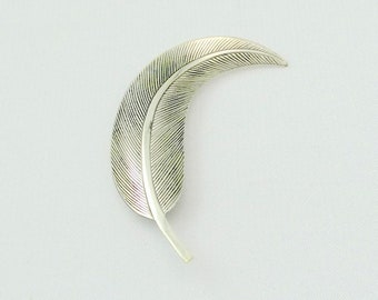 Beautiful Vintage Sterling Silver Leaf Brooch Made By Jewel Art FREE SHIPPING! #JART-BR6
