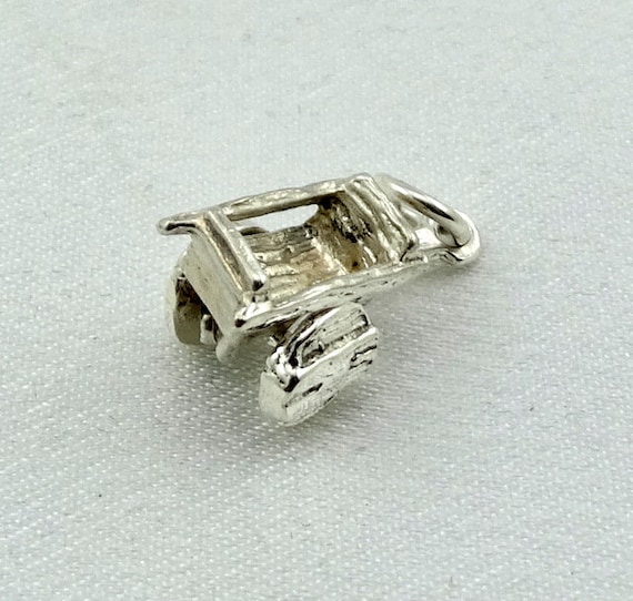 Hand Cart Vintage Sterling Silver Charm FREE SHIP… - image 2