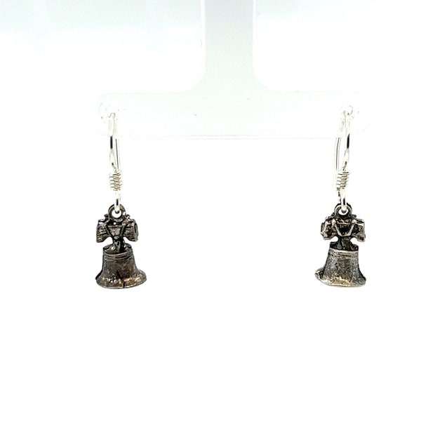 Boucles d'oreilles pendantes en argent sterling vintage Liberty Bell LIVRAISON GRATUITE ! #LIBERTY-ERG3