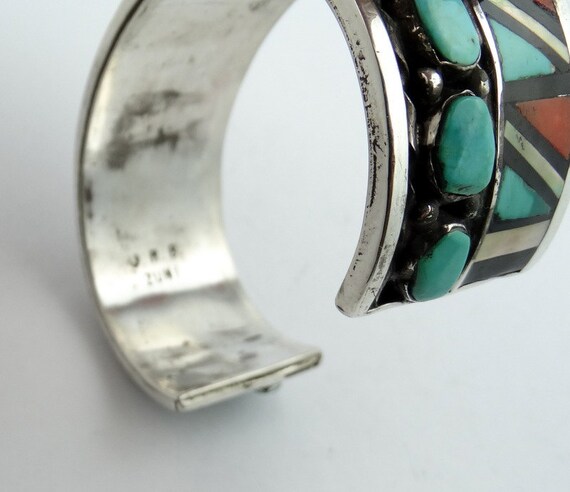 John Rosalie Bowannie Vintage Native American Zuni Turquoise Sterling Silver Bracelet John Rosalie Bowannie Vintage Native American Zuni Turquoise Sterling Silver Bracelet
