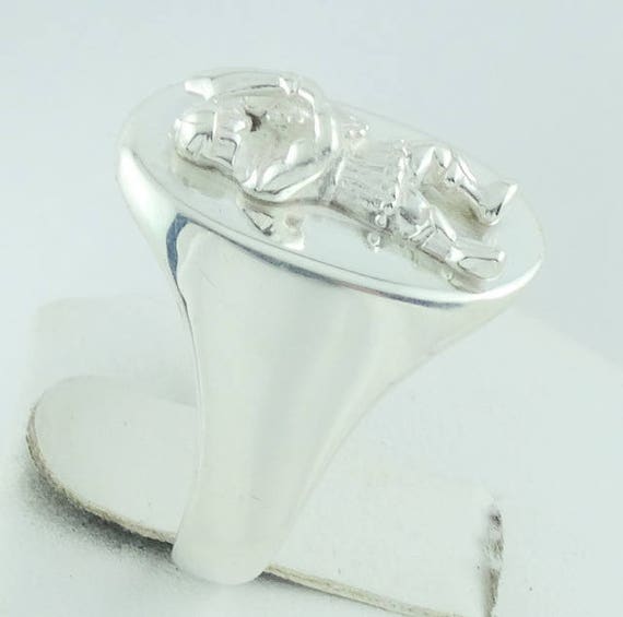Handmade Vintage Warrior Solid Sterling Silver Ri… - image 4