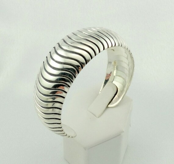 Substantial Snake Belly Pattern Solid Sterling Si… - image 3