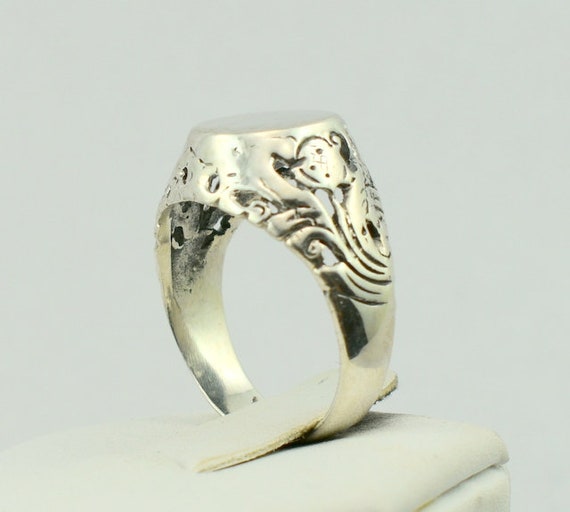 Vintage Decorative Solid Sterling Silver Signet R… - image 5