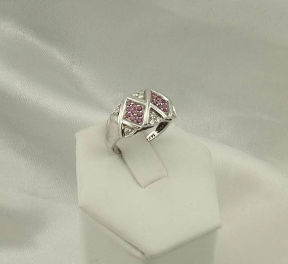 Dainty Rubies and Diamonds Set in a 14K White Gol… - image 3