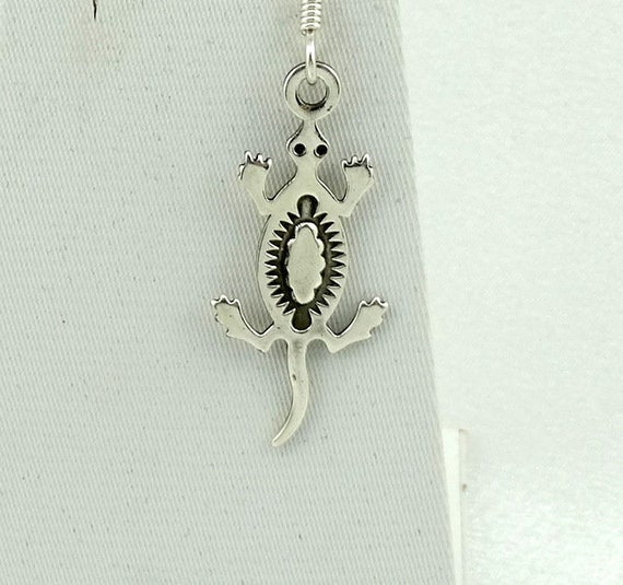 Hopi Lizard Vintage Sterling Silver Earrings Free… - image 2