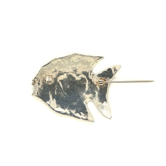 Fun Vintage 14K Gold and Sterling Angel Fish Broo… - image 4