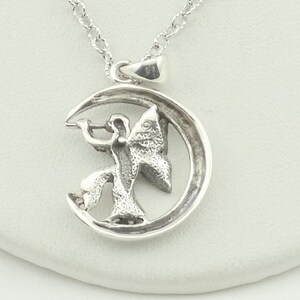 Fairy Moon Sterling Silver Pendant FREE SHIPPING 18 Sterling Silver Chain Included FAIRY-SPC11 image 3