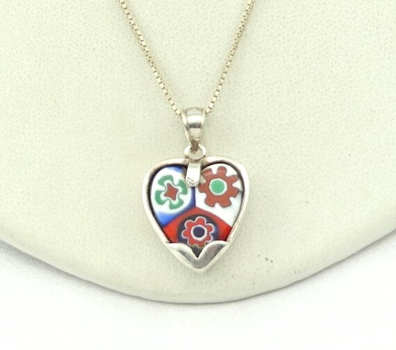 Unique Hand Blown Glass and Sterling Silver Heart… - image 3