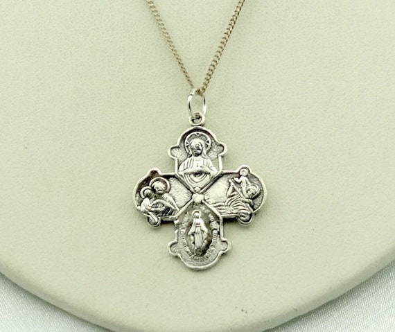 Catholic Sterling Silver Cross Pendant 