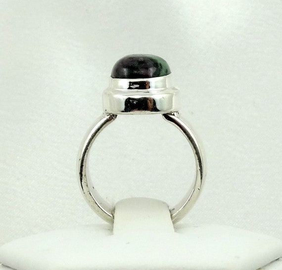 Lovely Simple Ruby And Zoisite Cabochon Bezel Set… - image 6