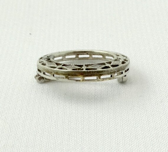 Delicate Vintage Sterling Silver Circle Brooch FR… - image 4