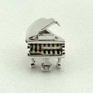 Pianoforte a coda Vintage Sterling Silver Charm SPEDIZIONE GRATUITA!  #PIAN-CM23