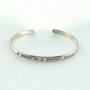 A Sister Is A Forever Friend...Vintage Sterling Silver Quote Cuff Bracelet FREE SHIPPING! #4EVRFRND-CF13