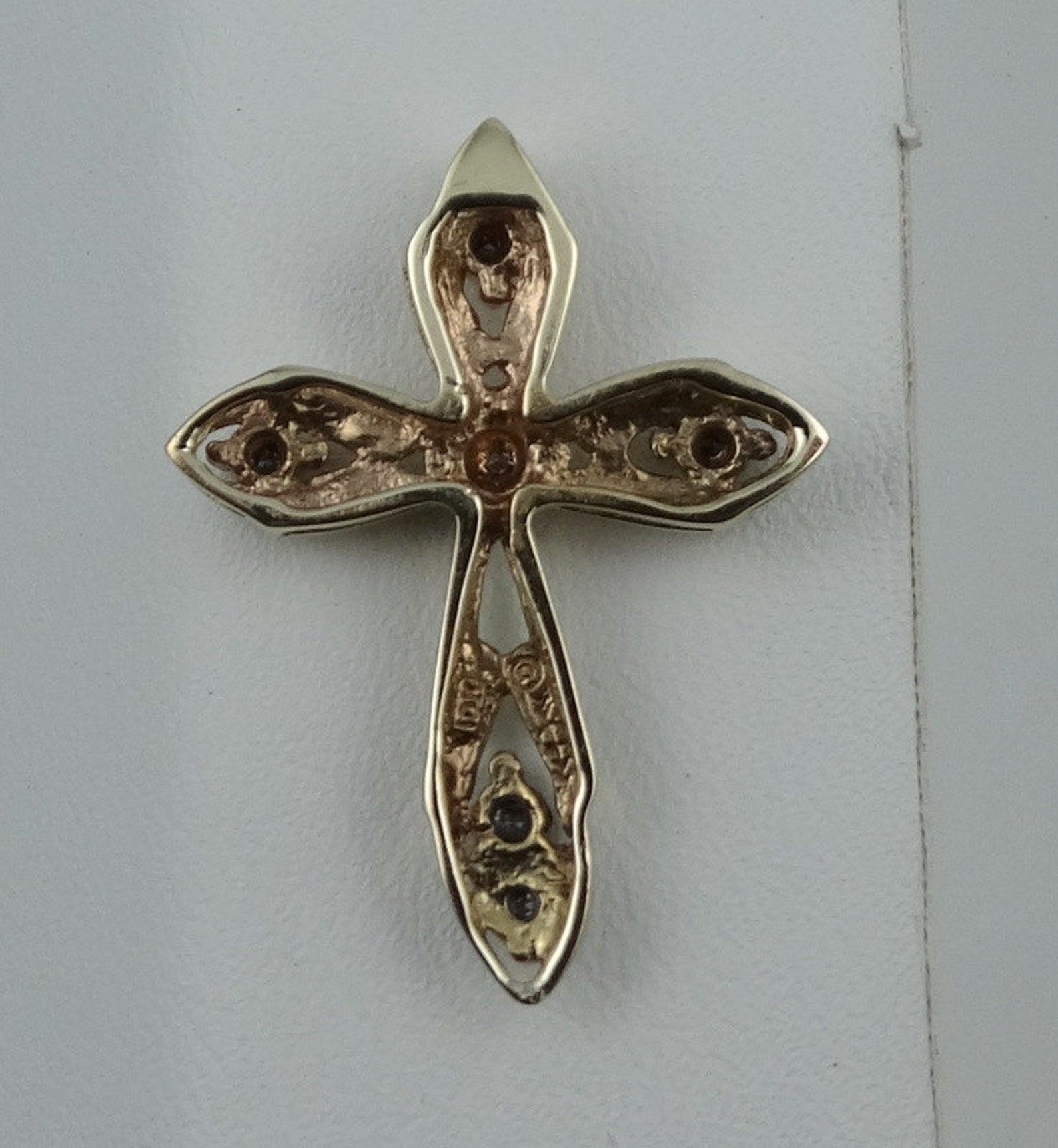 Vintage Diamond 10K Gold Cross Pendant FREE SHIPPING | Etsy