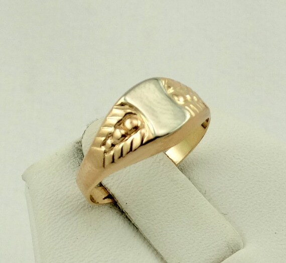 Vintage 18K Yellow Gold Signet Ready For Your Eng… - image 3