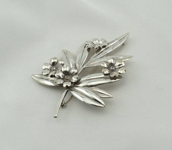 Lovely 1930's Era Vintage Sterling Silver Flower … - image 2